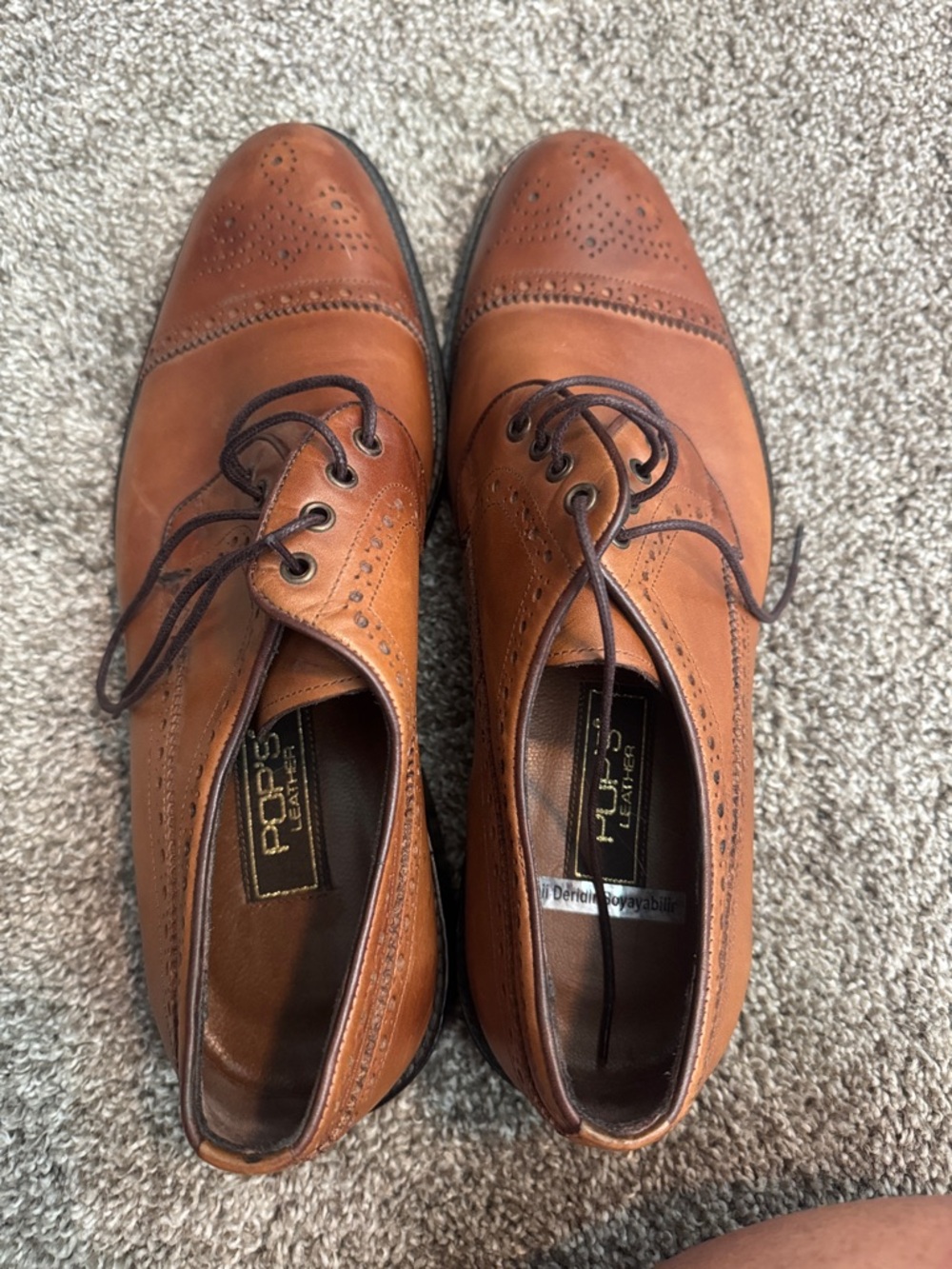 Hush Puppies Men's Brown Leather Wingtip Oxfords
